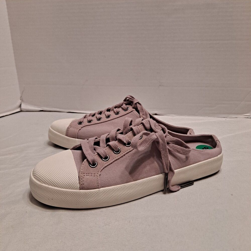 Splendid Women's Adel Canvas Mules Sneakers Sz 8M Lilac White Toe Cap